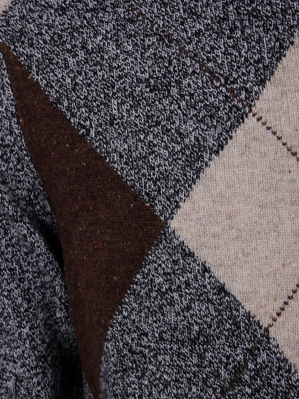 Ballantyne Argyle-pattern Wool Sweater In Gray