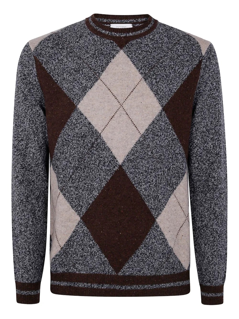 Ballantyne Argyle-pattern Wool Sweater In Gray