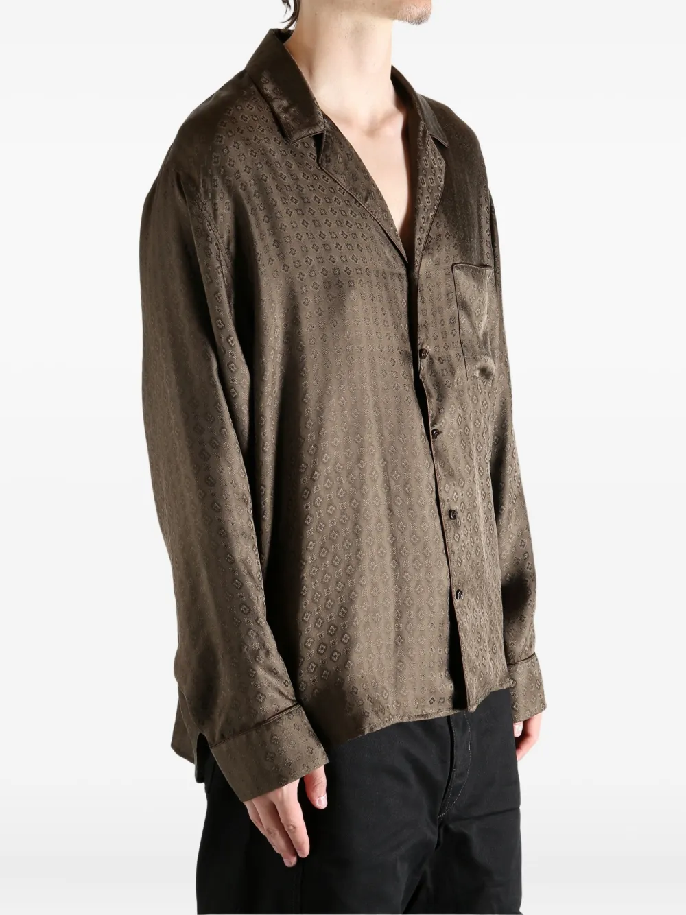 Saint Laurent Overhemd met lange mouwen Bruin