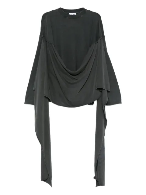 Jean Paul Gaultier draped-neckline long-sleeve top