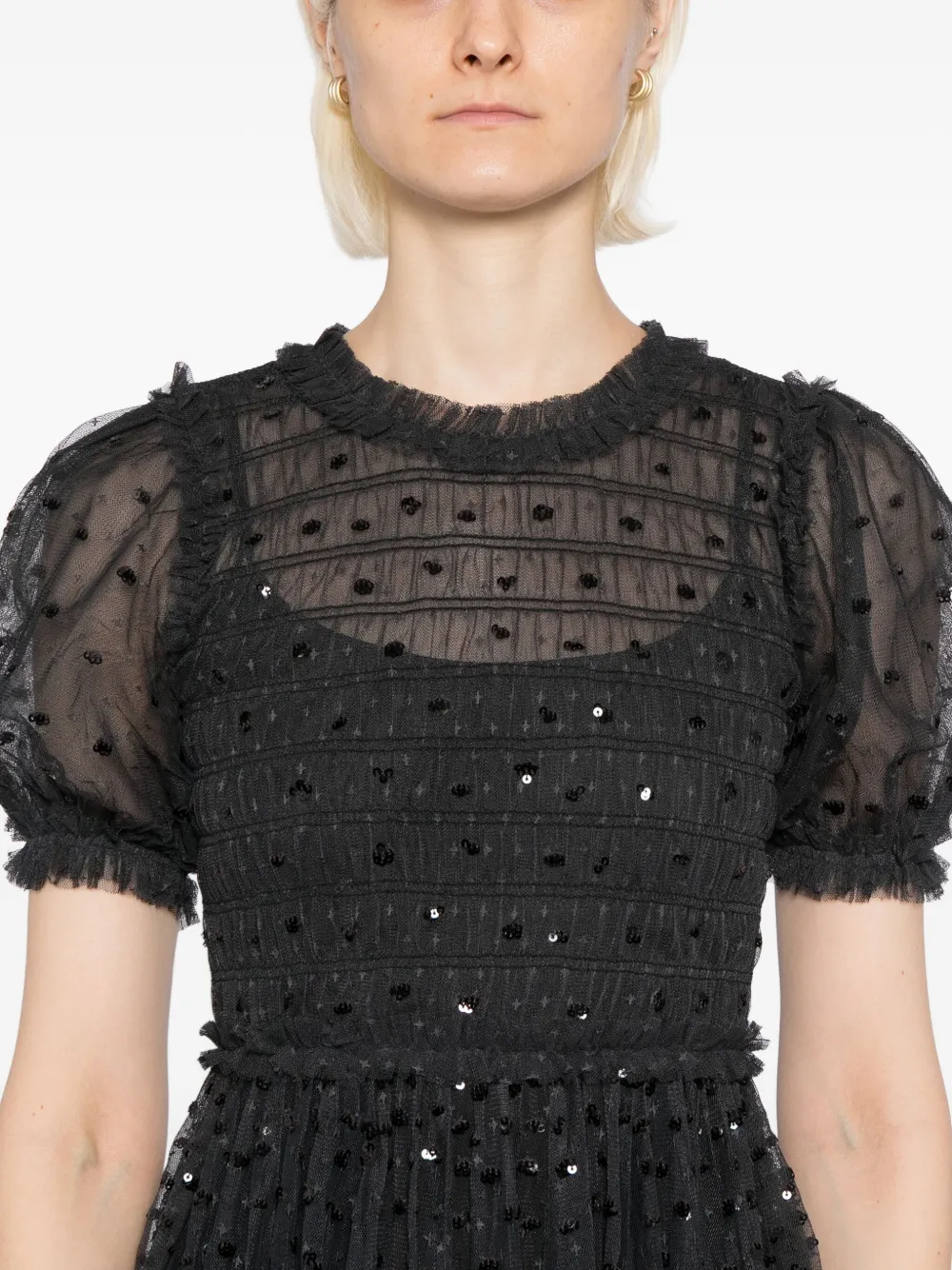 Needle & Thread Jurk verfraaid met pailletten Zwart