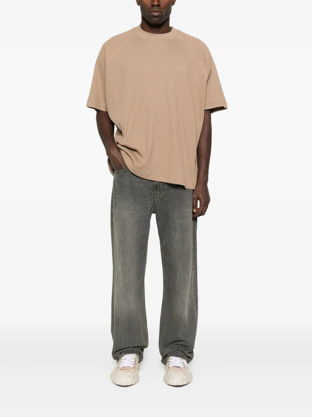 Daily Paper ribbed logo t-shirt - Beige