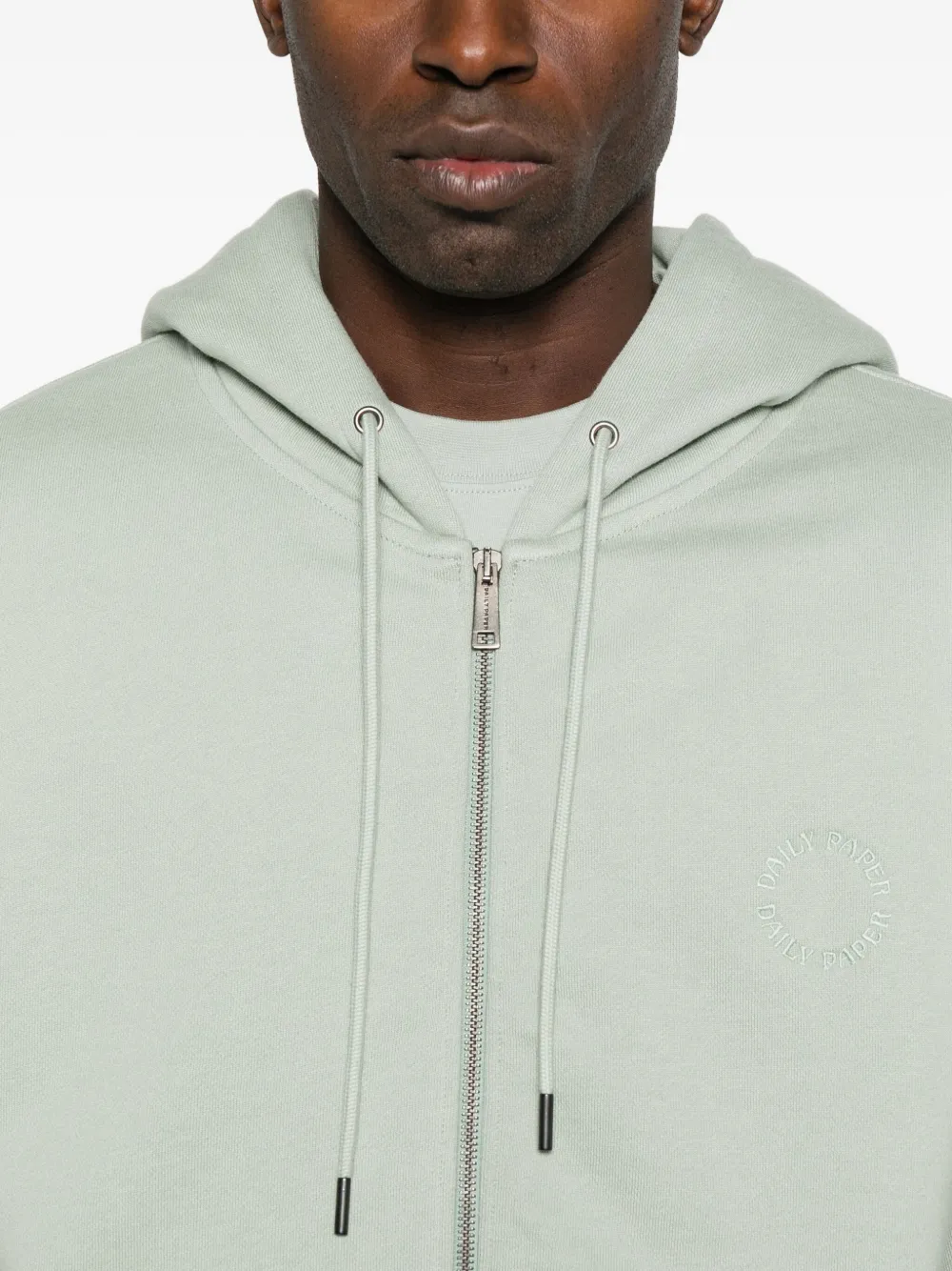 Daily Paper Hoodie met geborduurd logo en rits Groen