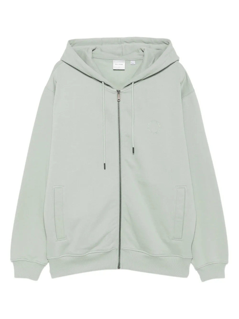 Daily Paper zip-up logo-embroidered hoodie | Green | Image 1
