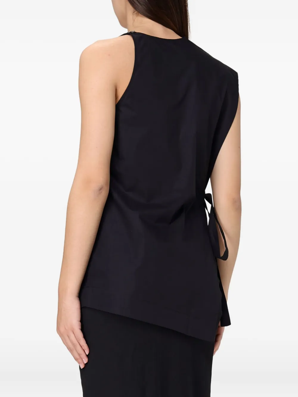 Roberto Collina Mouwloze top - Zwart