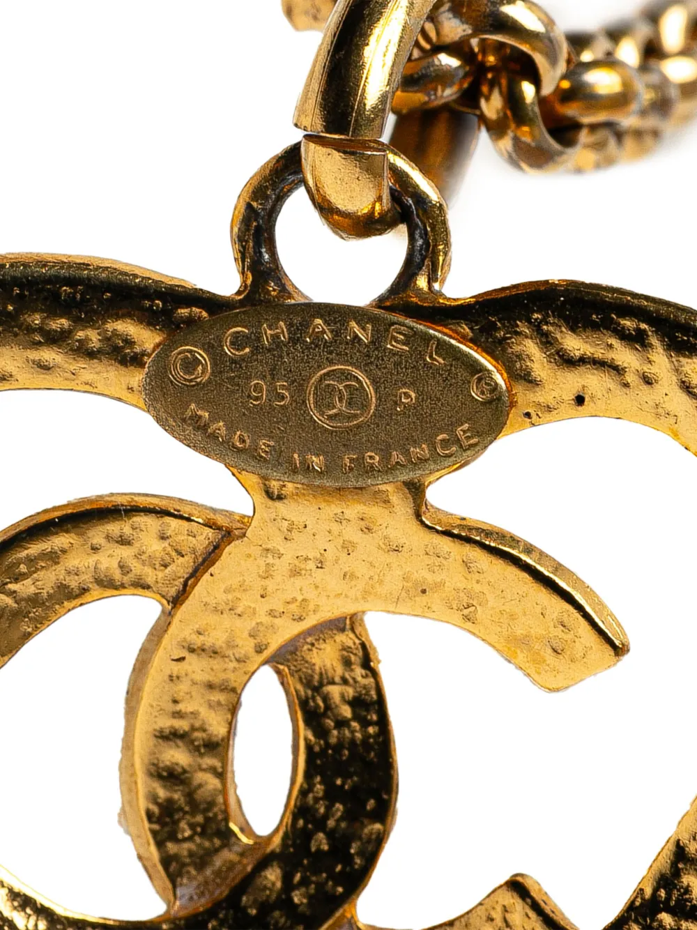CHANEL Pre-Owned 1995 Gold Plated CC Heart Pendant Necklace costume necklace | Image 2