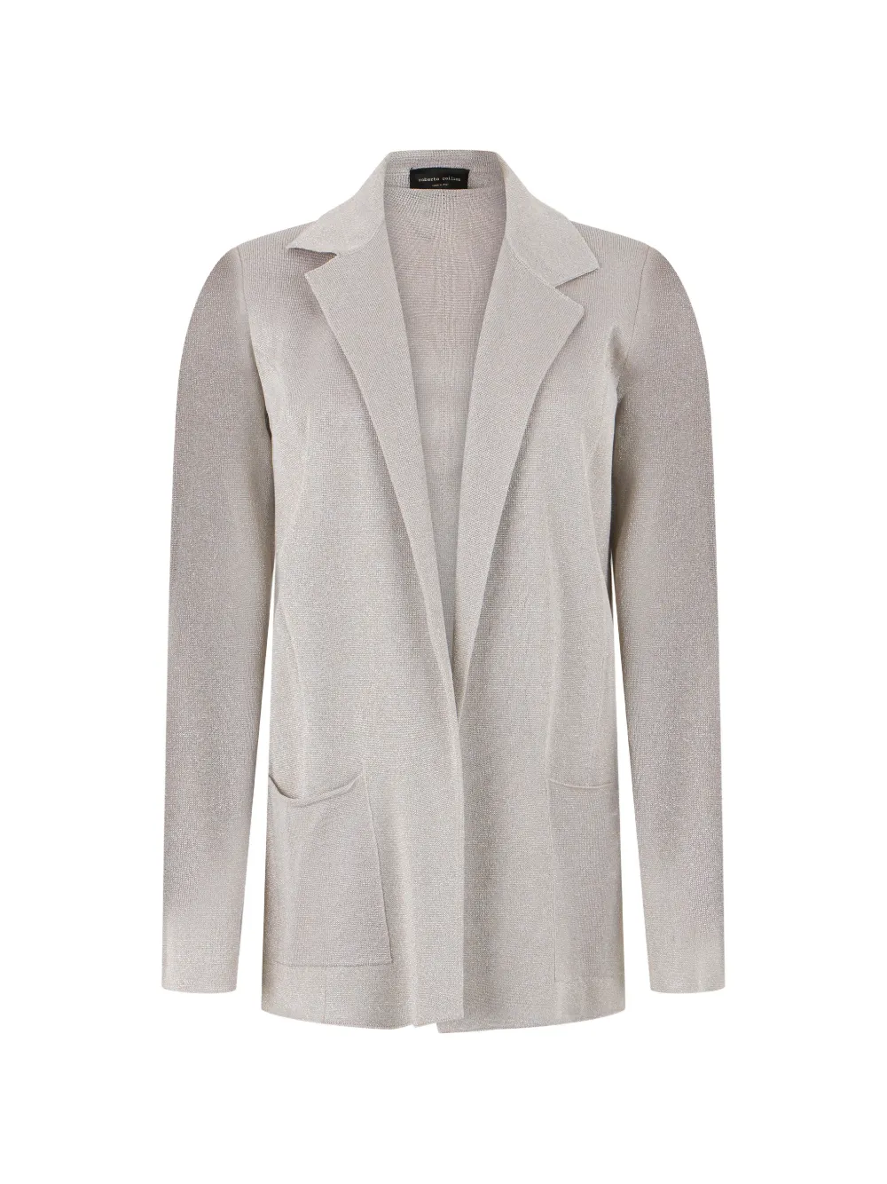 Roberto Collina metallic-effect notched-lapels cardigan - Grey