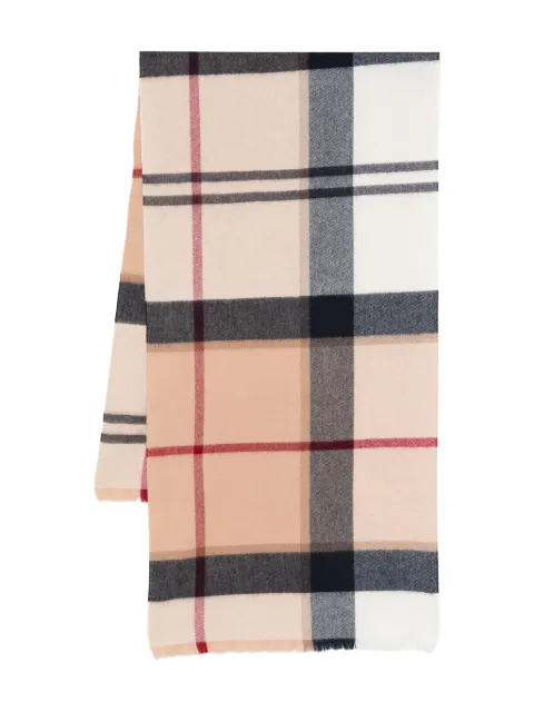 Barbour checked wool scarf