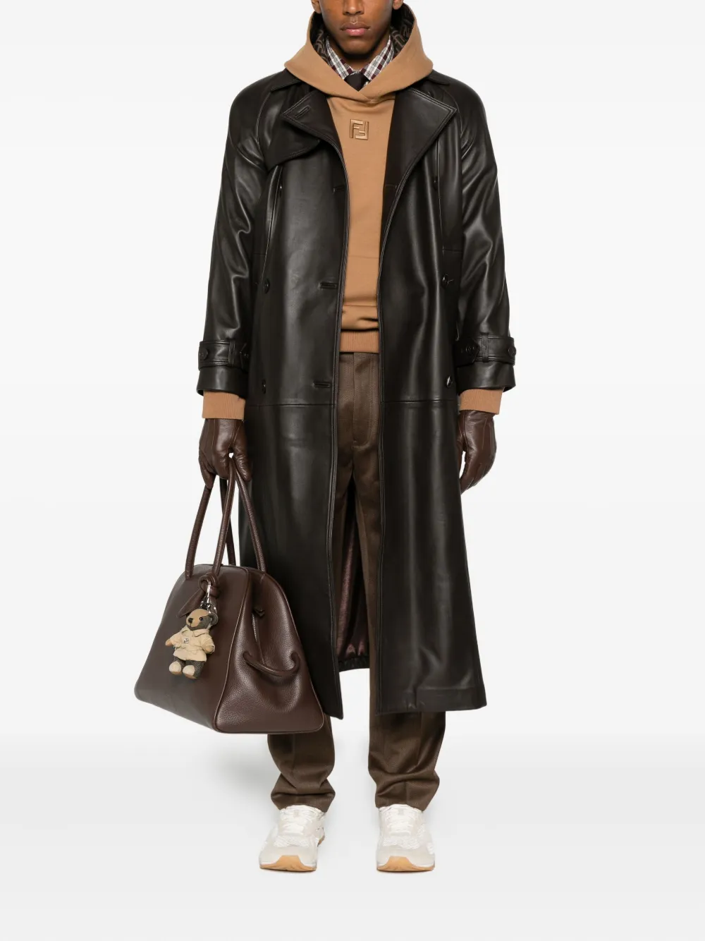 Fendi Cotton Hoodie With Ff Lining Clothing In Brown