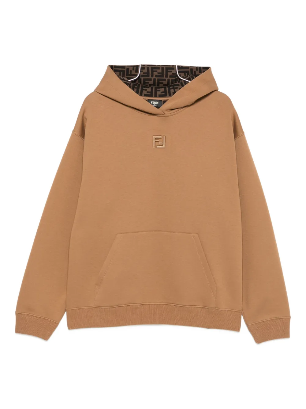 Fendi Cotton Hoodie With Ff Lining Clothing In Brown