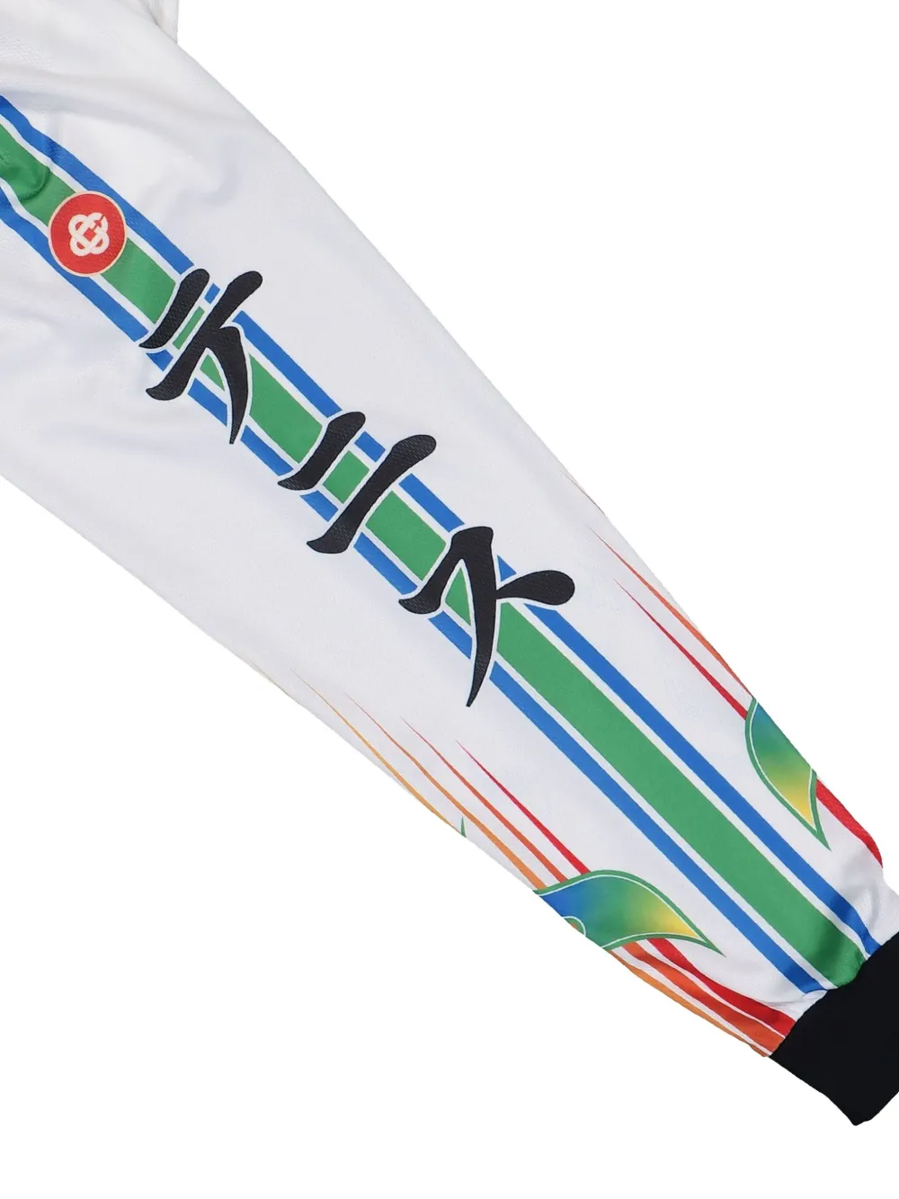 Casablanca Flame Laurel T-shirt met geribbelde manchetten Wit