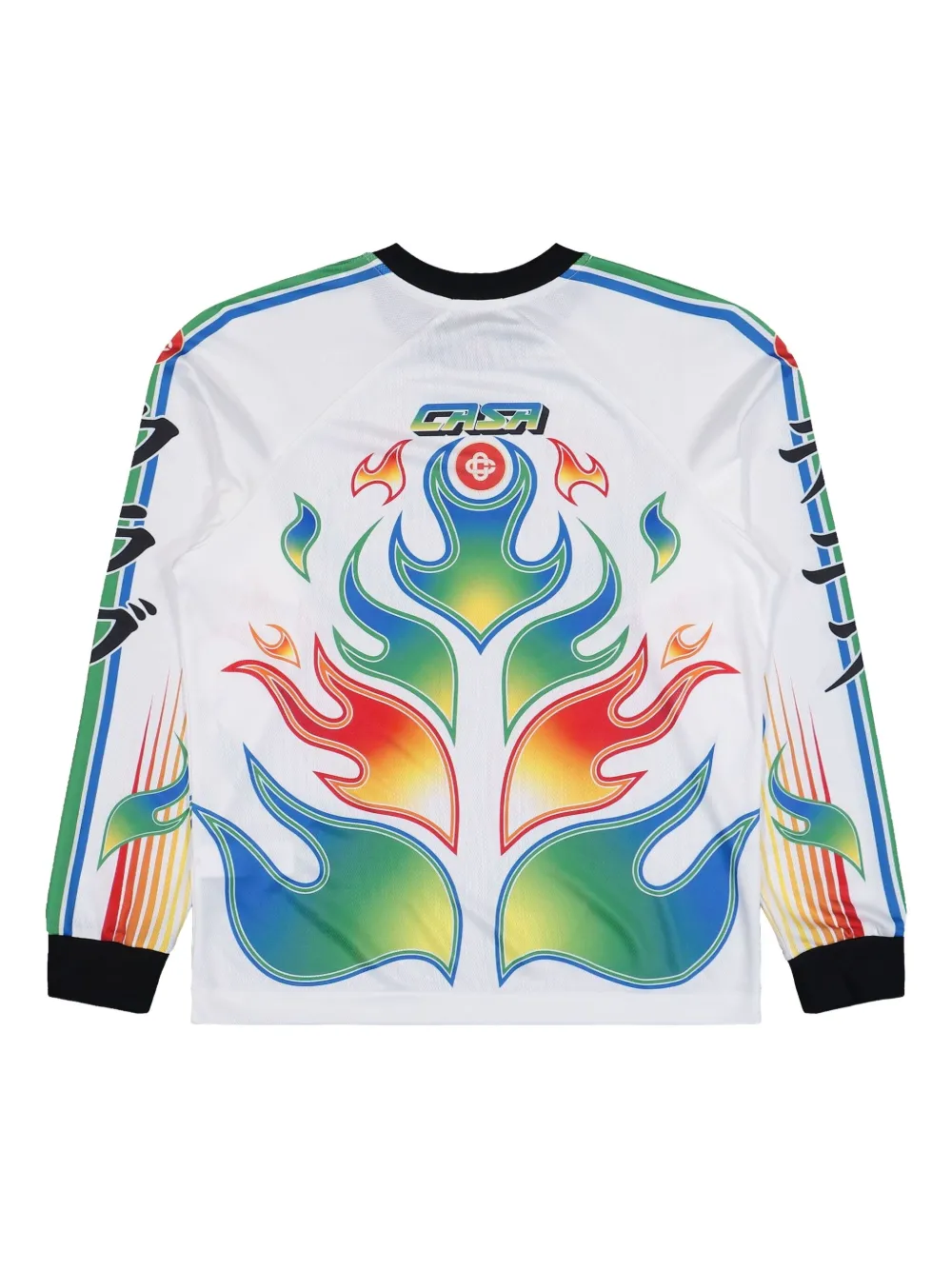 Casablanca Flame Laurel ribbed-cuff T-shirt - Wit