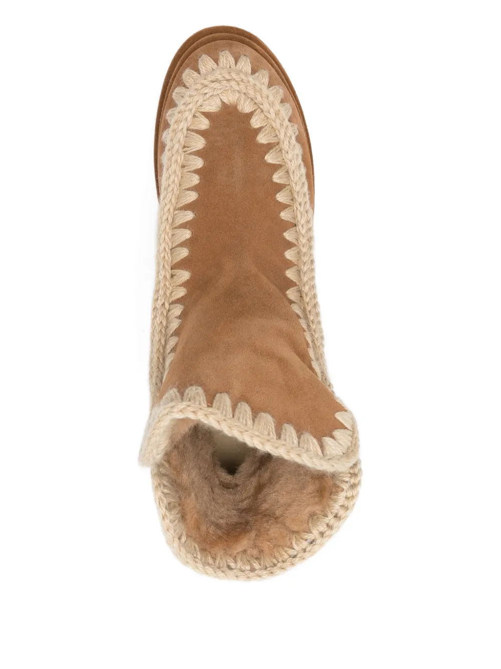 Mou Laarzen met gehaakt detail en plateauzool Bruin