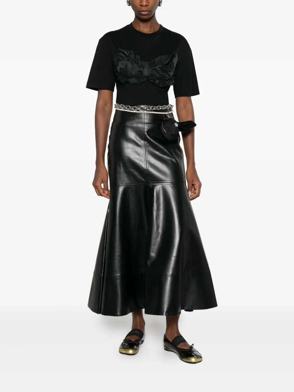 Simone Rocha ruffled satin-panel T-shirt | T-Shirts & Jersey Shirts | Image 2