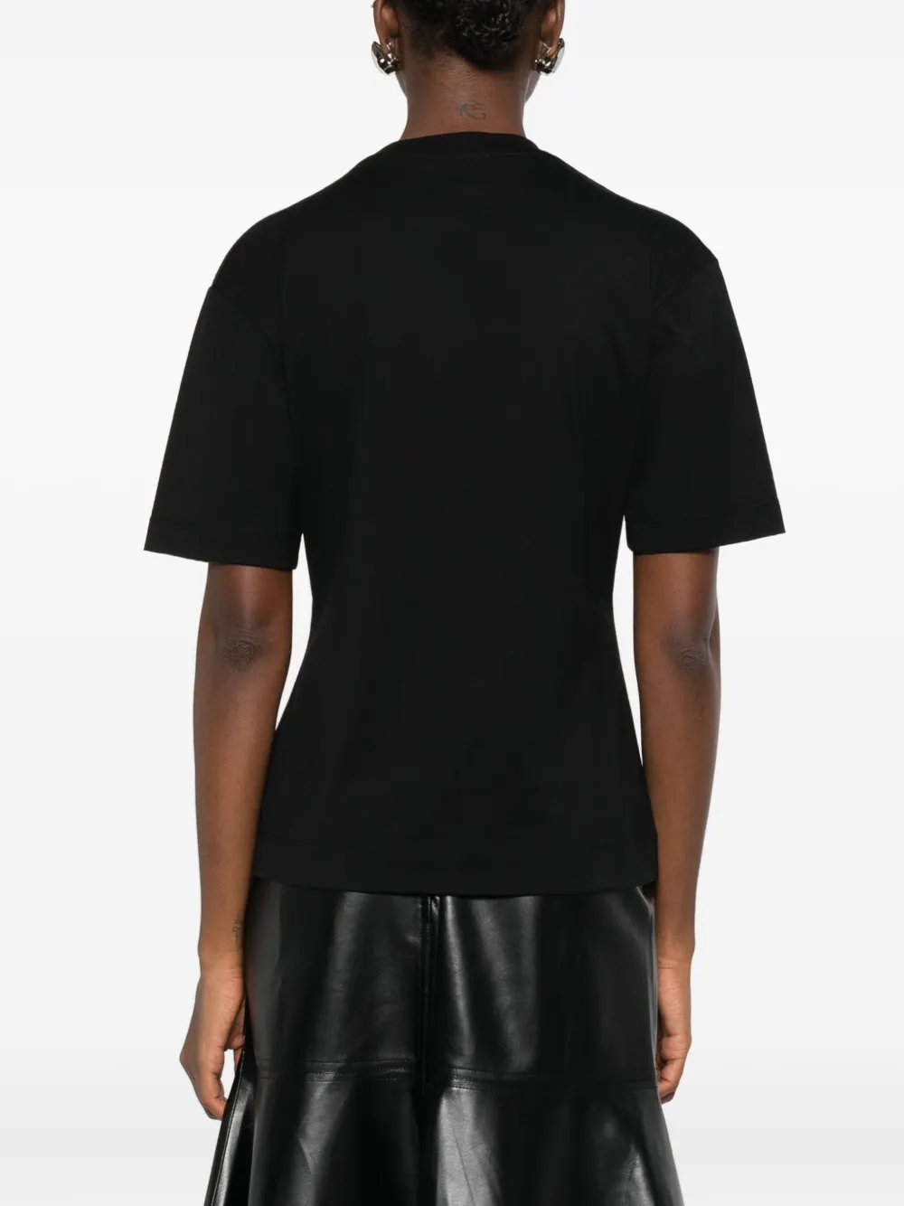 Simone Rocha Patchwork Frill Bust Detail T-shirt In Black