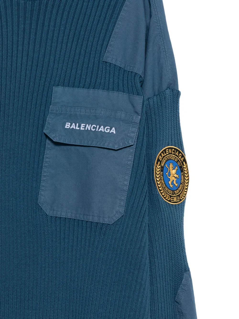 Balenciaga Blue Uniform Merch Cotton Jumper In Blue
