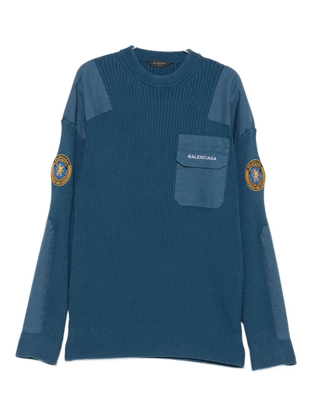 Balenciaga Blue Uniform Merch Cotton Jumper In Blue