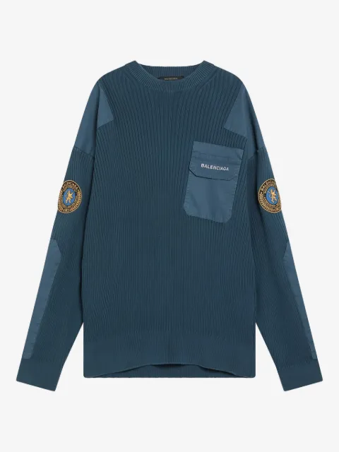 Balenciaga джемпер в рубчик с логотипом