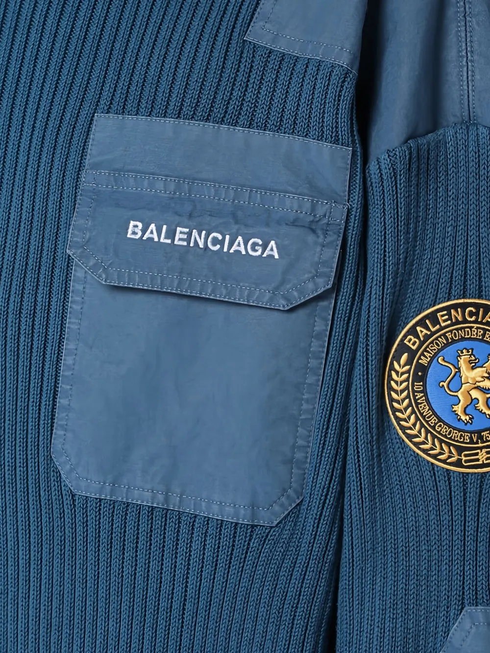 Balenciaga Ribgebreide trui Blauw