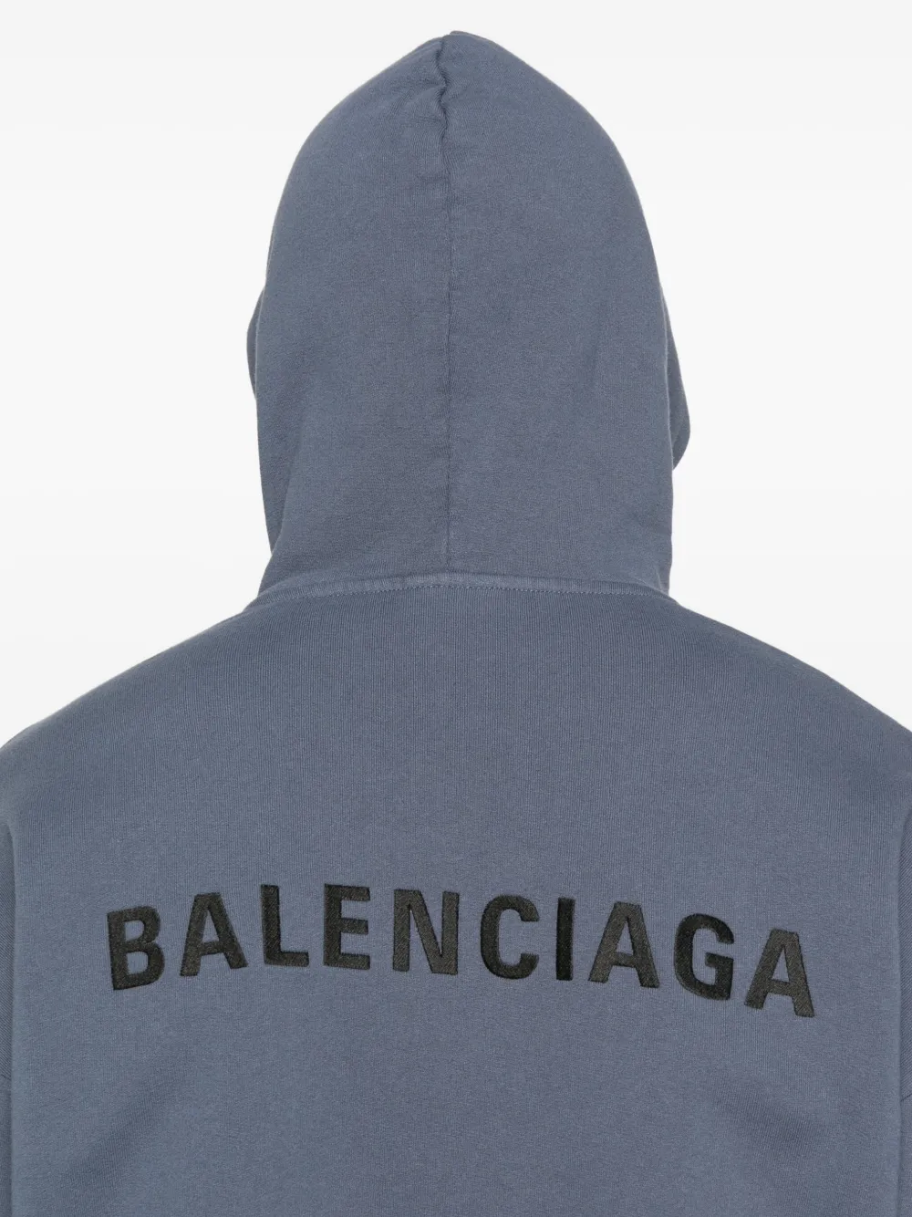 Balenciaga Hoodie met logoprint en rits Blauw