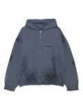 Balenciaga logo-print zip-up hoodie - Blue