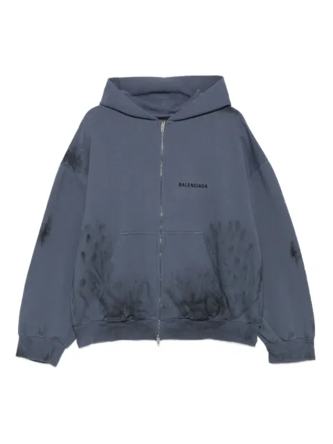 Balenciaga logo-print zip-up hoodie
