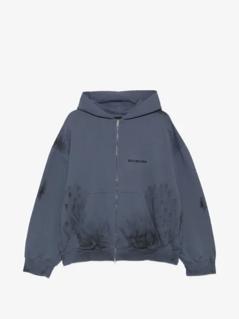 Balenciaga logo-print zip-up hoodie