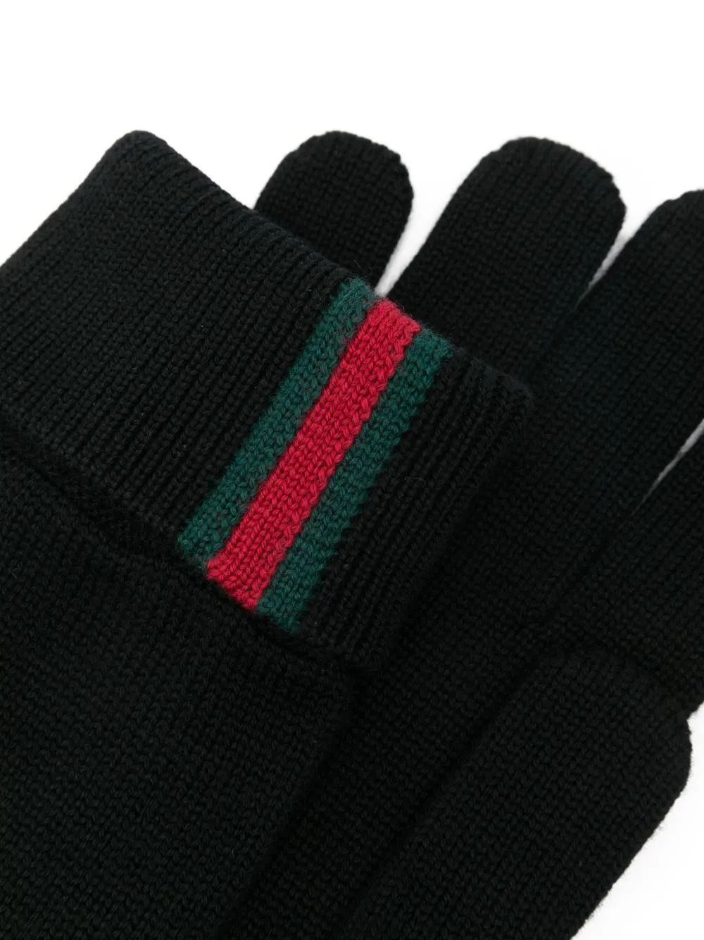 Gucci Web wollen handschoenen Zwart