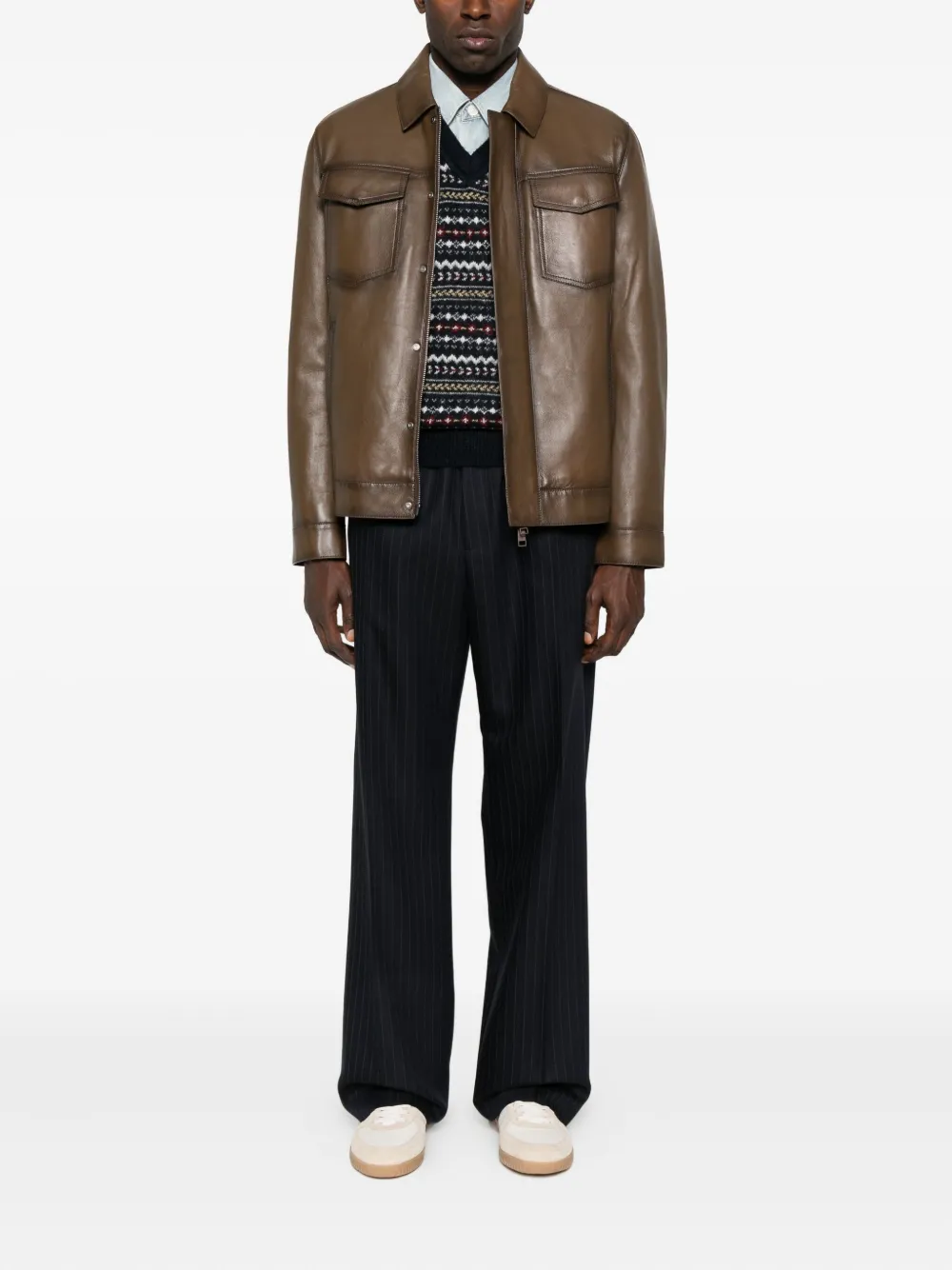 Yves Salomon flap-pocket leather jacket | Leather Jackets | Image 2