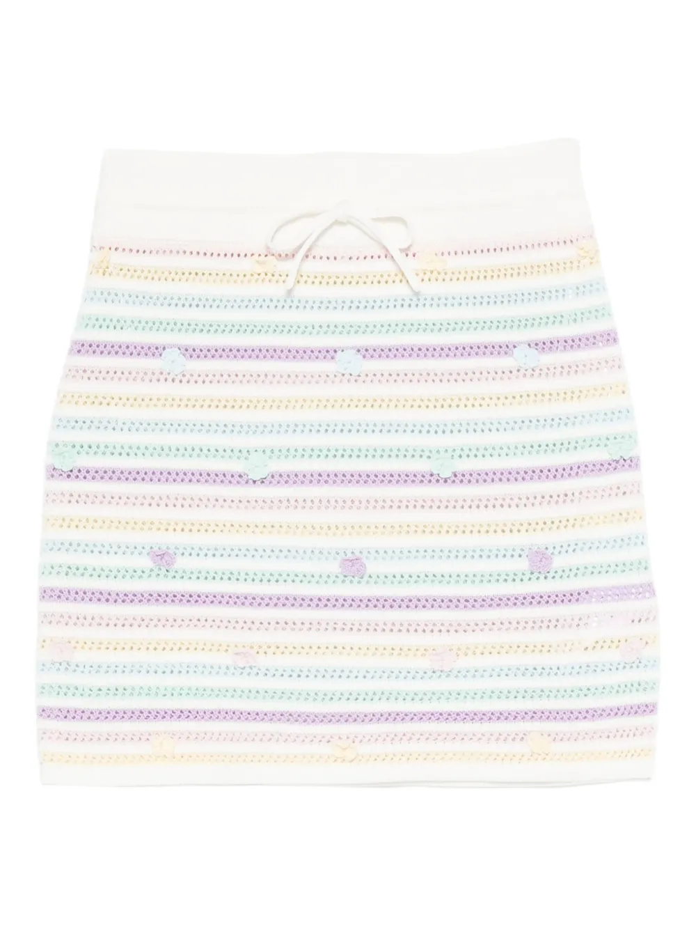 Casablanca striped floral-embellished skirt | White | Image 1