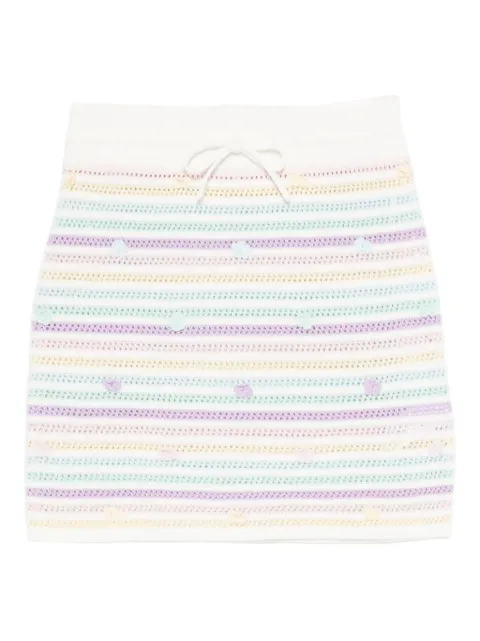 Casablanca striped floral-embellished skirt