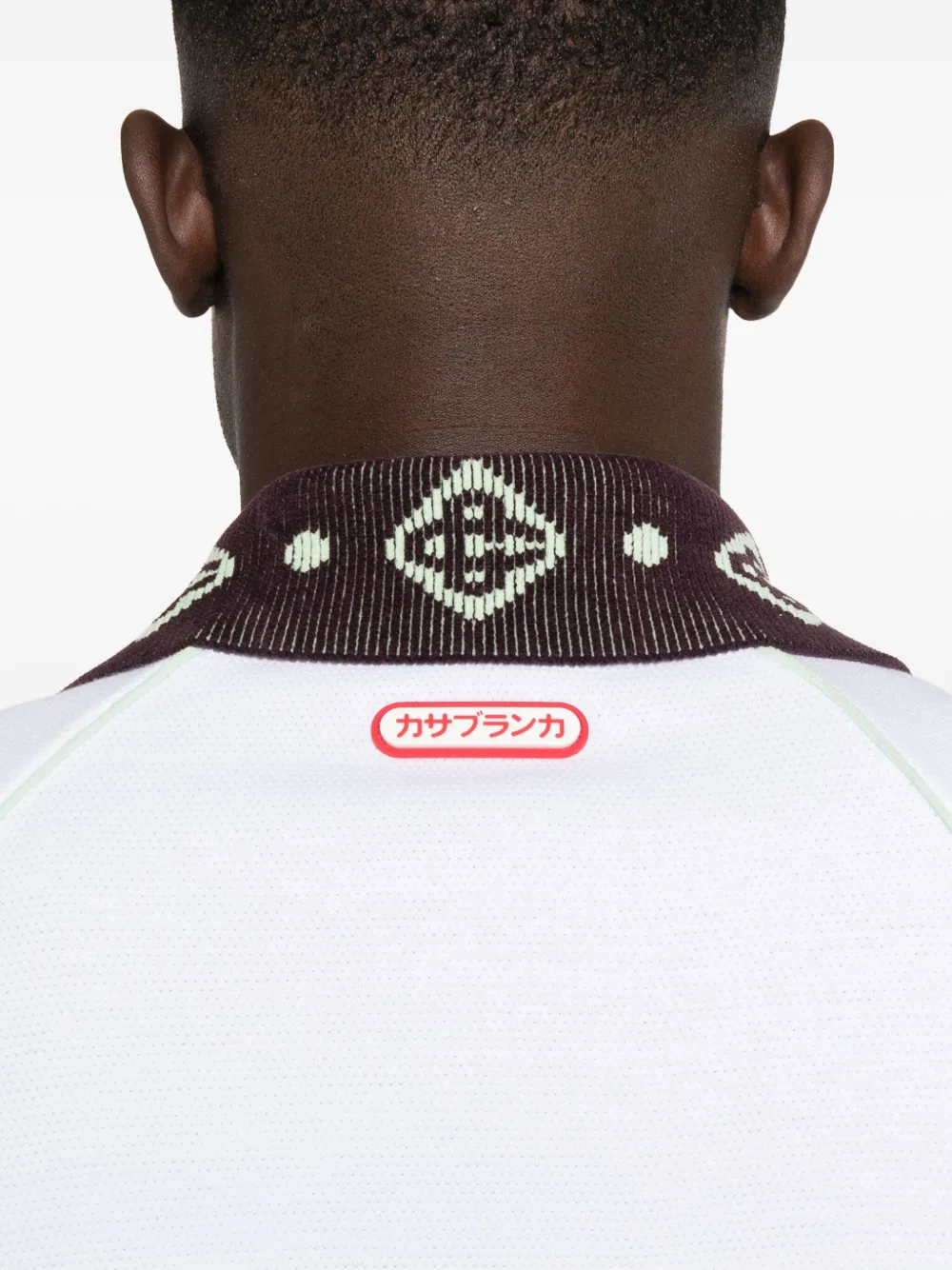 Casablanca Oversized Polo Shirt Featuring Pointed Collar In White