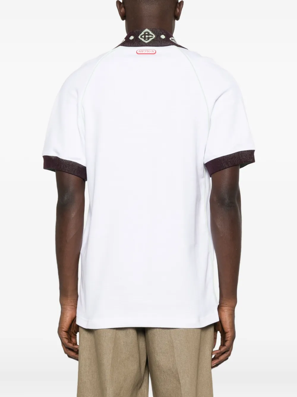 Casablanca Oversized Polo Shirt Featuring Pointed Collar In White