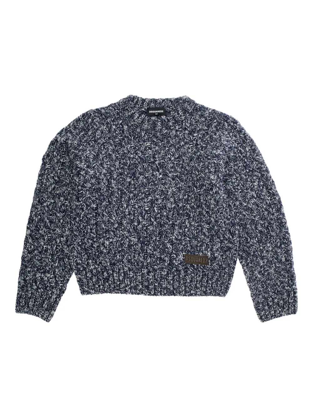 DSQUARED2 KIDS cable-knit elbow-patch sweater | Grey | Image 1