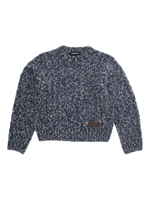 DSQUARED2 KIDS cable-knit elbow-patch sweater