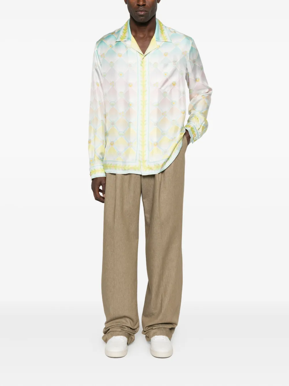 Casablanca Candy Icons-print silk shirt - Blauw