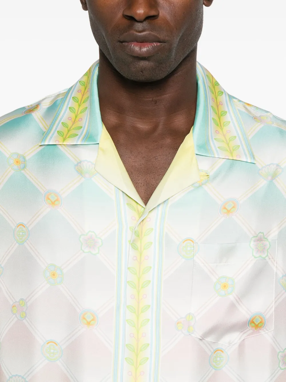 Casablanca Candy Icons-print Silk Shirt In Multi