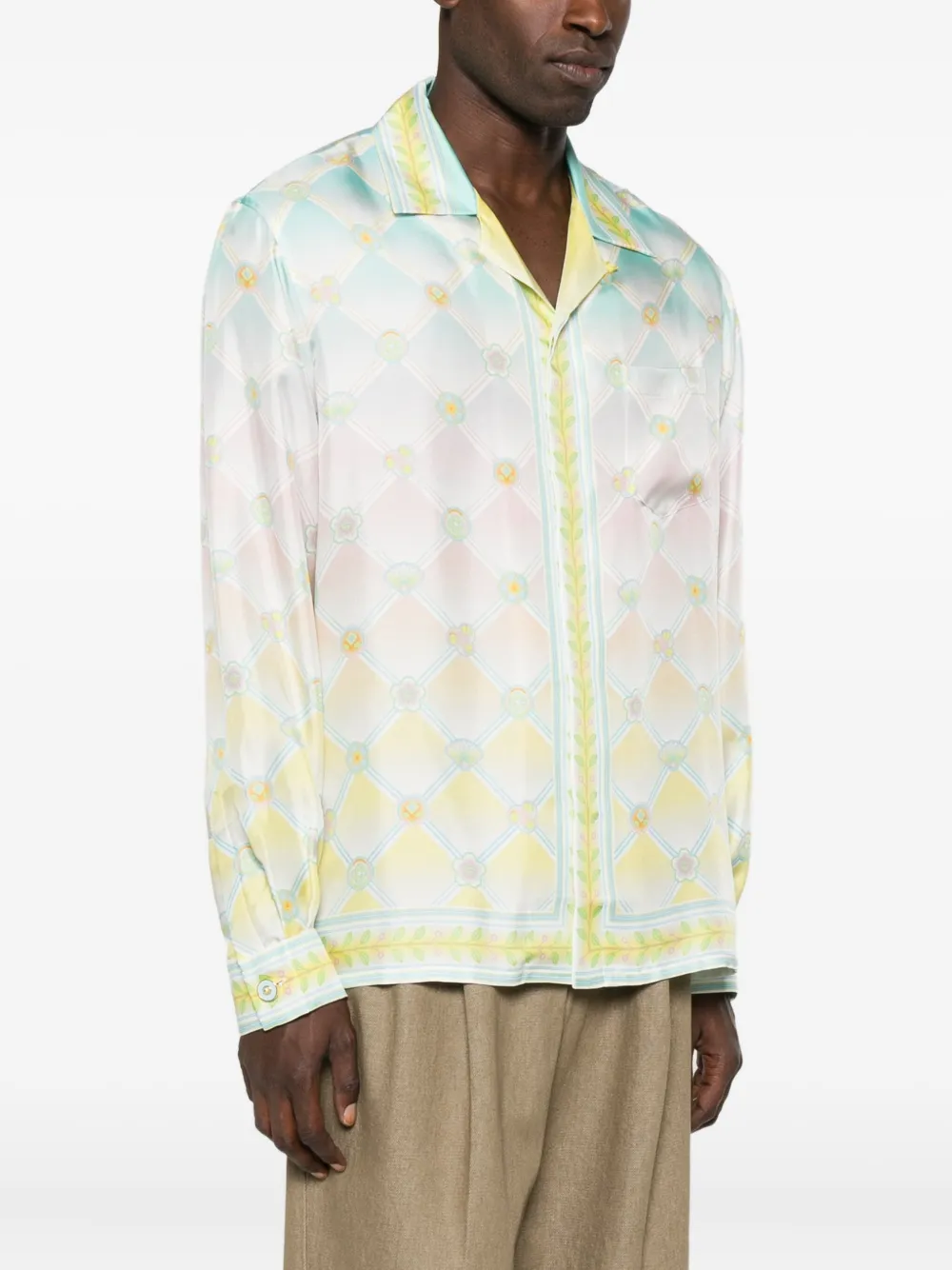 Casablanca Candy Icons-print Silk Shirt In Multi