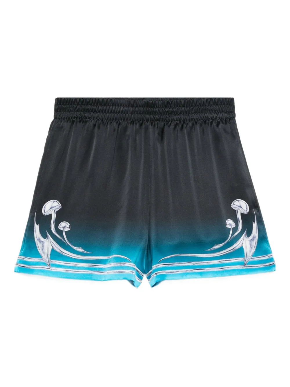 Casablanca mushroom-print elastic-waist shorts | Blue | Image 1