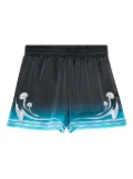 Casablanca mushroom-print elastic-waist shorts - Blue