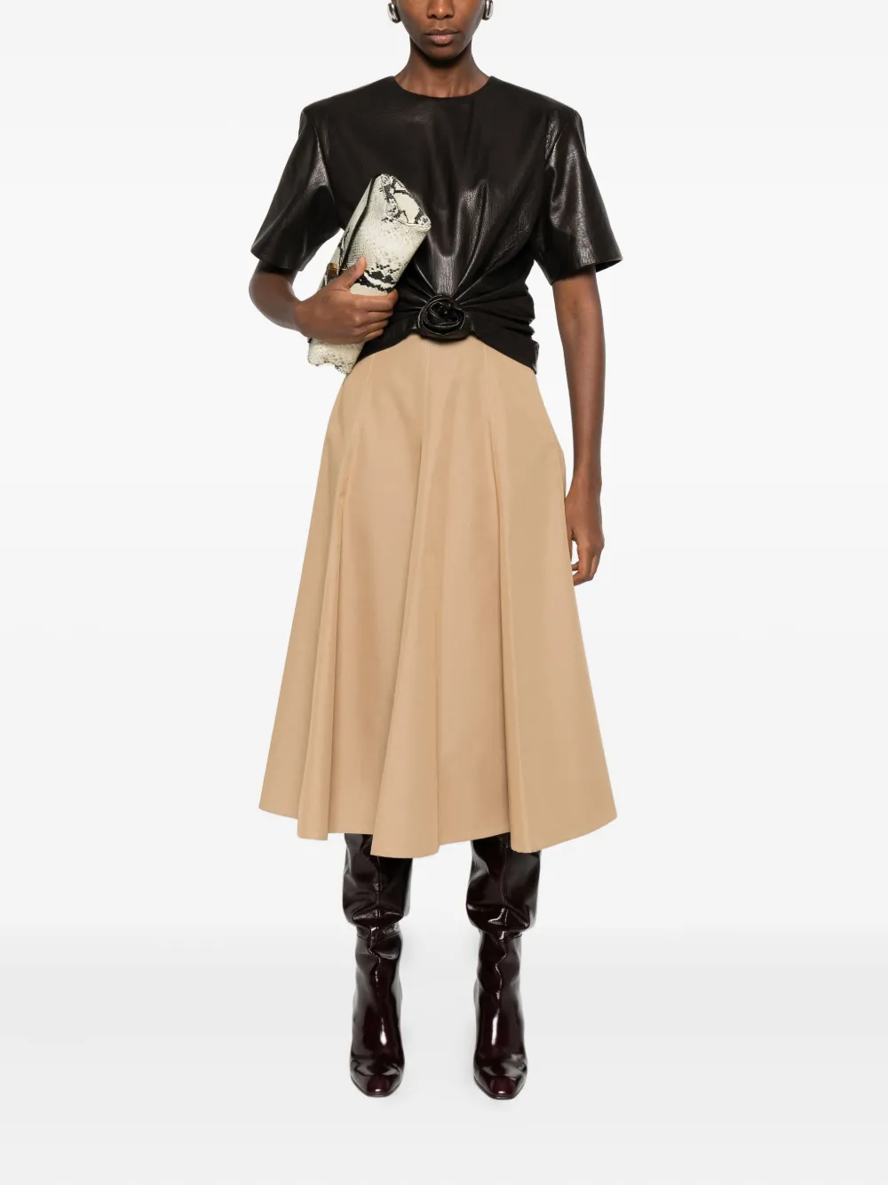 THELAURENT A-line midi skirt - Beige