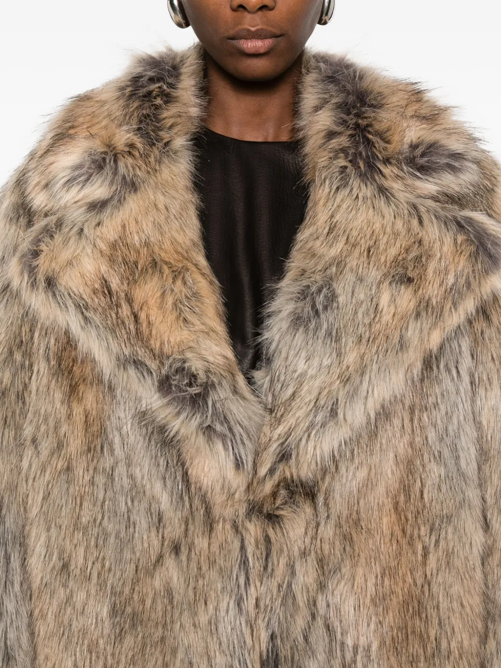 Thelaurent Faux-fur Notched-collar Jacket In Neutral