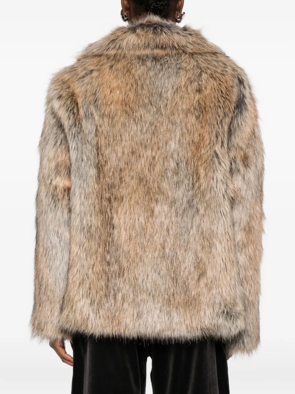 Thelaurent Faux-fur Notched-collar Jacket In Neutral