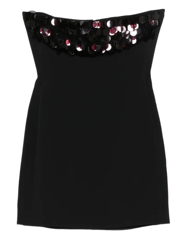 David Koma Sequin-embellished Strapless Dress in Black