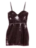 David Koma sequin-embellished sweetheart mini dress - Red