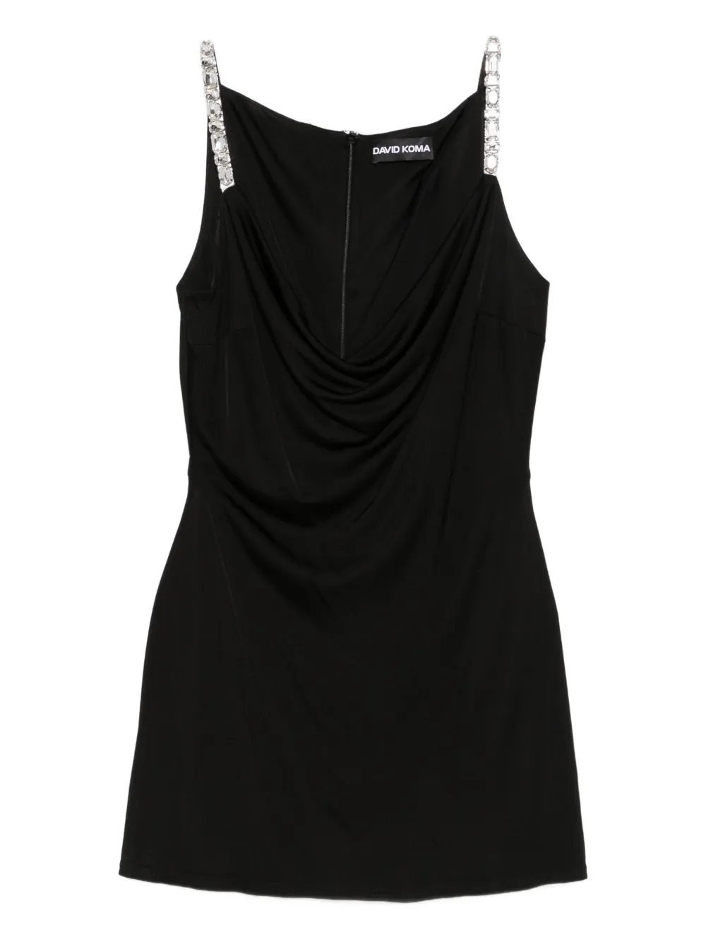 David Koma crystal-embellished cowl-neck dress | Black | Image 1