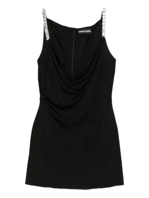 David Koma vestido con cuello desbocado y detalles de cristal