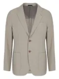 Giorgio Armani single-breasted linen blazer - Grey
