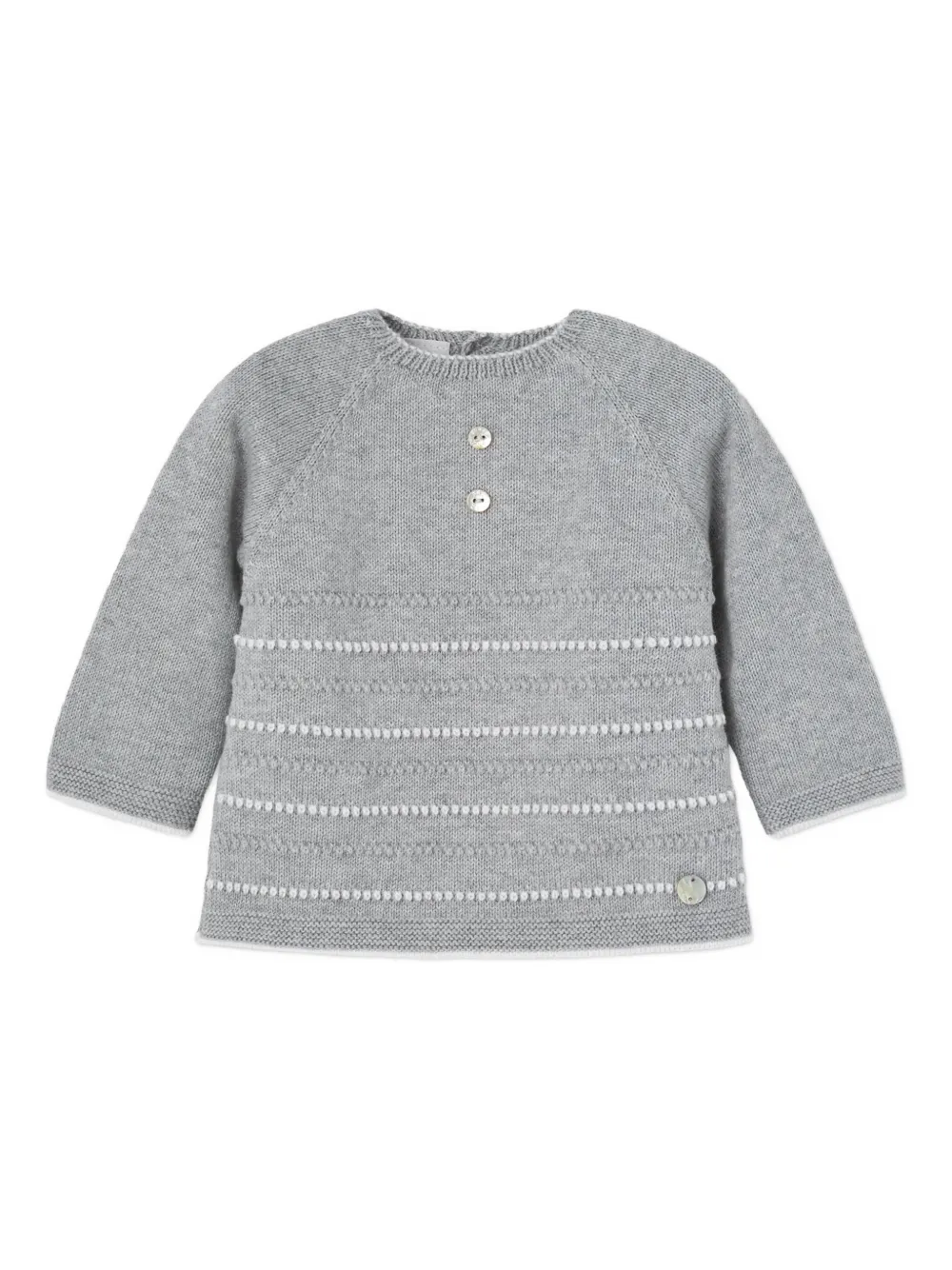 Paz Rodriguez Knitted Babygrow (set Of Three Pieces) In Gray