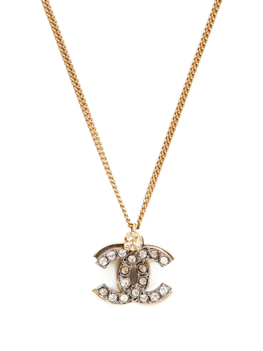 Pre-owned Chanel 2003 Cc Necklace In Yellow